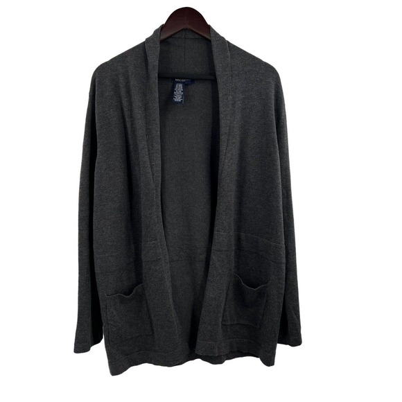 Max Edition Grey Open Front Cardigan Size Large - Picture 1 of 4